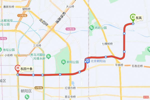 北京地铁3号线线路图及运营时间表